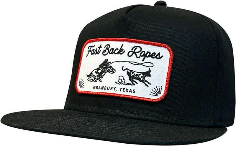 BLACK FLAT BRIM W/PATCH FAST BACK