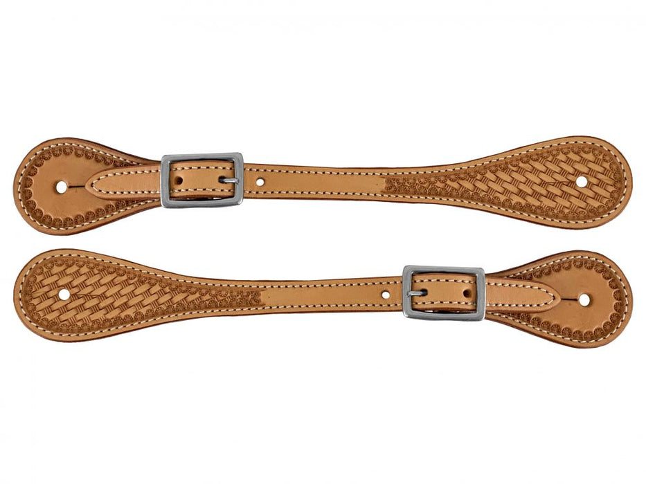Showman ® Argentina Cow Leather Men's Basketweave Spur Straps.