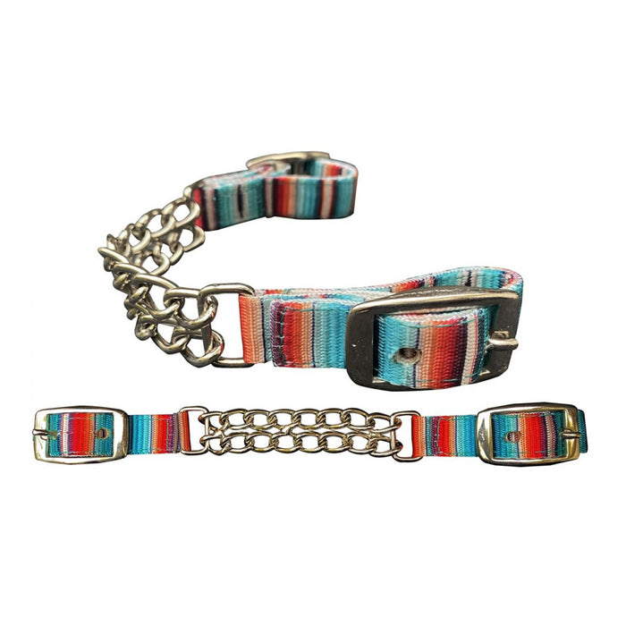 Showman Southwest Print Fully adjustable double end chain nylon curb chain