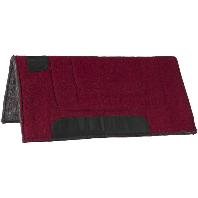 TOUGH1 OTTAWA SADDLE PAD - HEAVY FELT LINED = 32X32, BURGUNDY