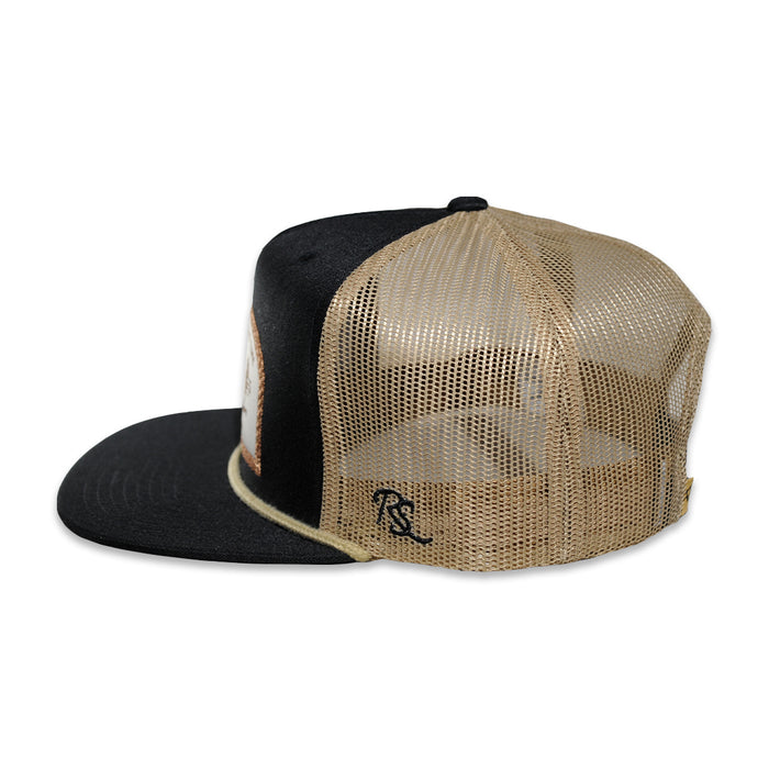 RopeSmart Tan All Rodeo All The Time Patch Black Trucker Cap