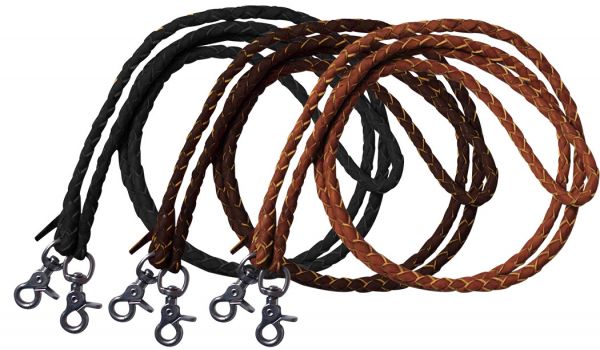 5835 - Leather Braided Roping Reins/DARK BROWN OIL