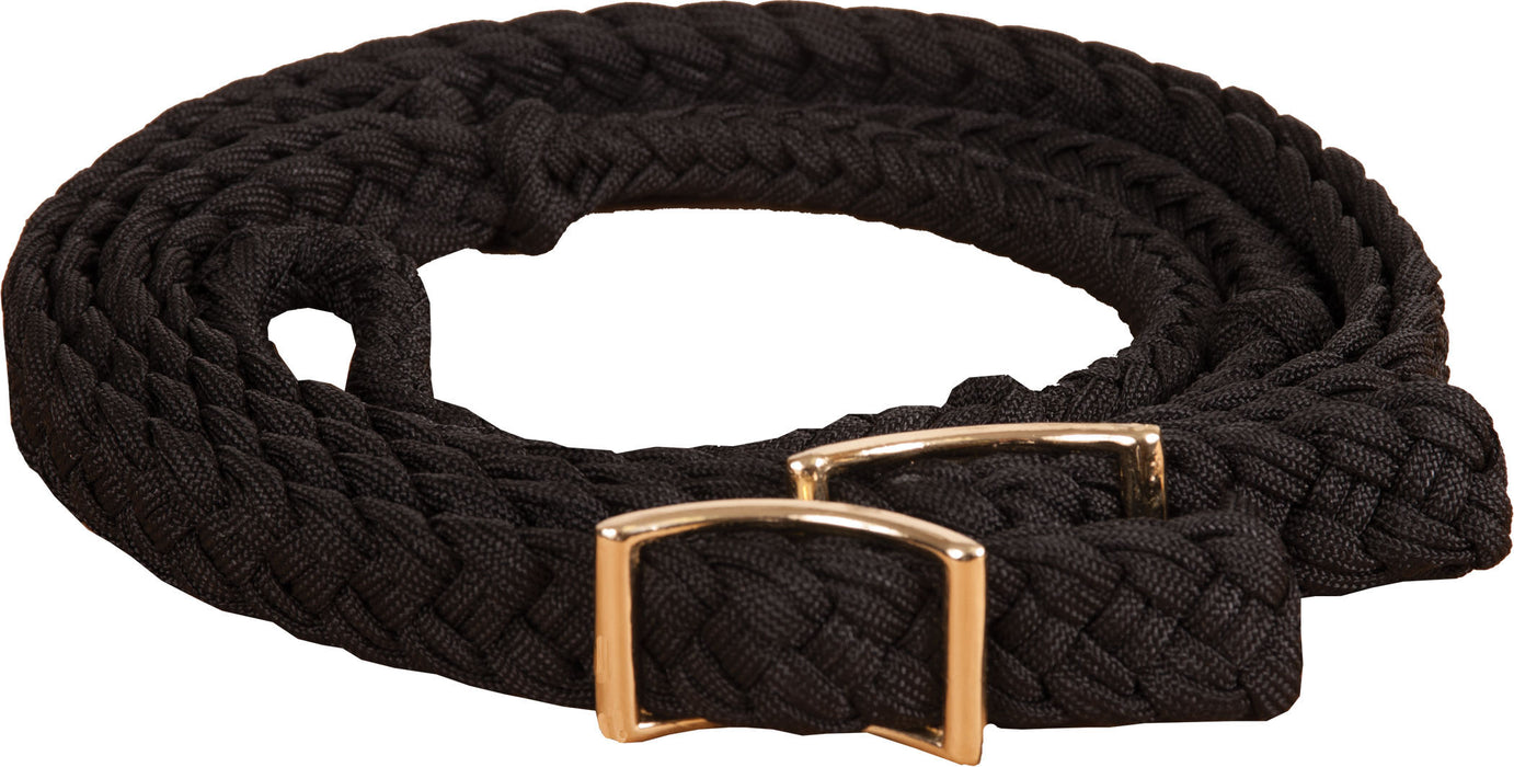 Braided Barrel Racing Rein - Black