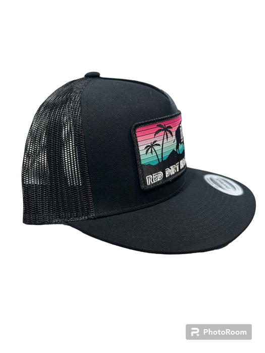MIAMI VICE- BLACK/BLACK 5 PANEL- RED DIRT