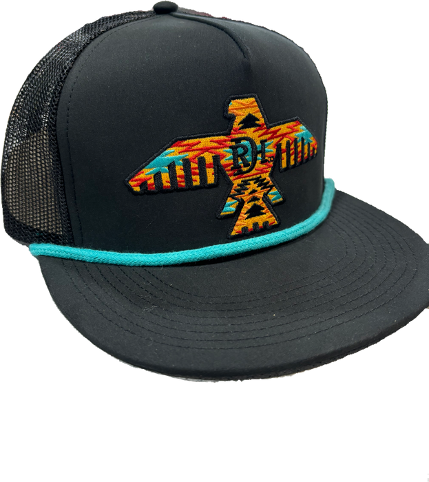 JOHNNY- BLACK/BLACK/TURQUOISE ROPE- RED DIRT