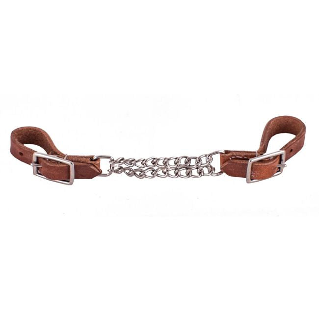 Showman Harness Leather Adjustable Curb Chain, with Double Chain