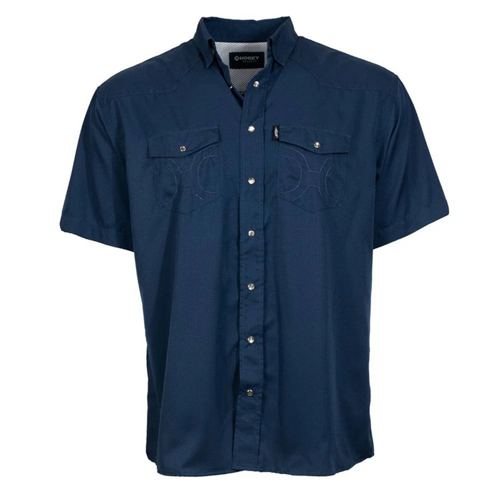 Hooey: Navy Short Sleeve Pearl Snap Shirt