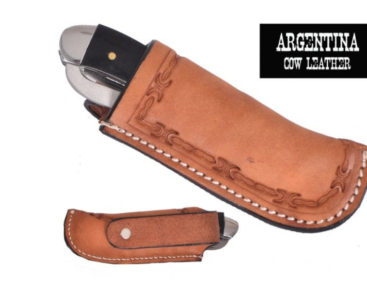 Showman Argentina Cow Leather Barbed Wire Tooled Sheath