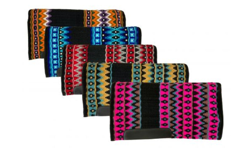 Showman 38" x 34" 100% New Zealand woven heavy wool top pad with memory felt bottom in vibrant colors