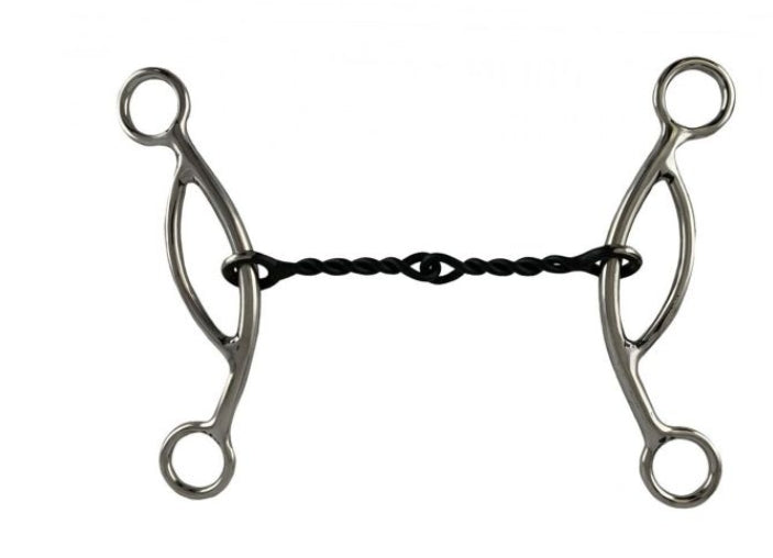 Showman 5" Stainless Steel Sweet Iron, Broken Twisted Chain Mouth with Sliding Gag