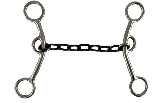 Showman Stainless Steel JR Cow-horse bit with 5" Sweet Iron Chain Mouth