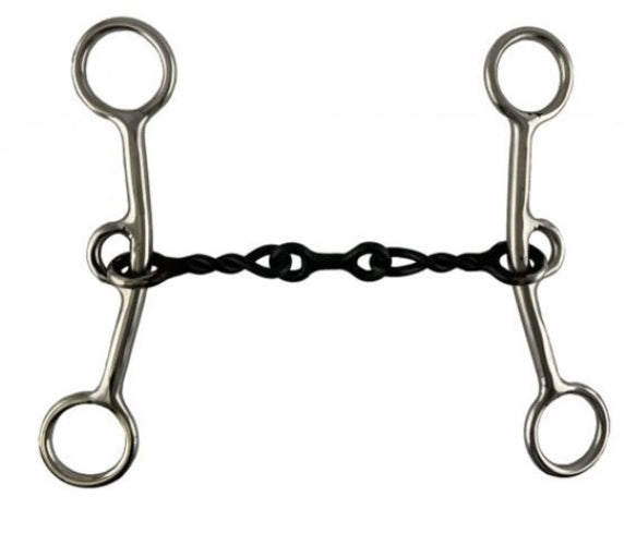 Showman Stainless Steel Twisted Sweet Iron 5" Mouth JR Cow-horse bit with Dogbone Center