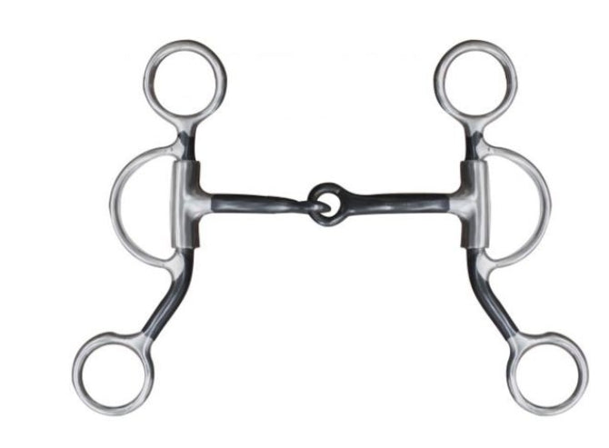 Showman stainless steel swivel snaffle bit with 5" sweet iron mouth