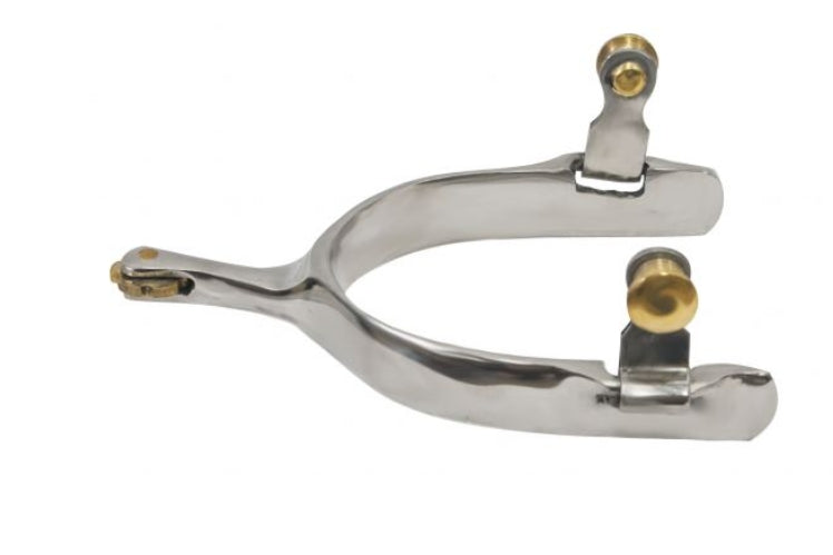 Showman stainless steel horizontal rowel spurs