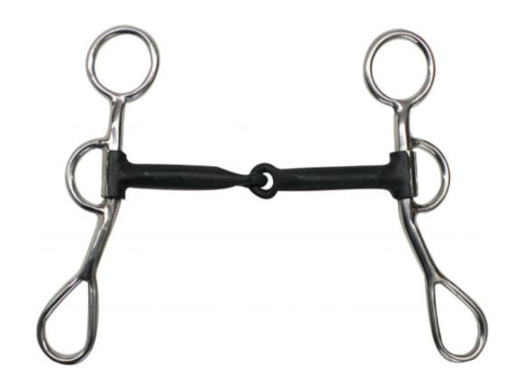 Showman stainless steel training bit with 6" cheeks, 5" broken mouth piece