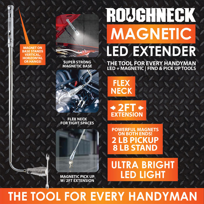 Magnetic LED Flashlight Extender Multi Tool - 4 Per Display