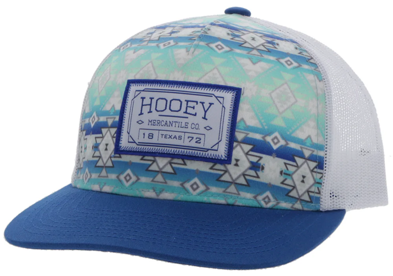 "Doc" Teal/White Hat with Aztec