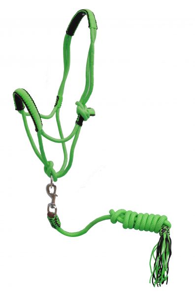 Showman ® Pony Braided nylon cowboy knot rope Halter with lead