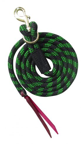 Showman ®  8' nylon pro braid lead rope with removable brass snap.