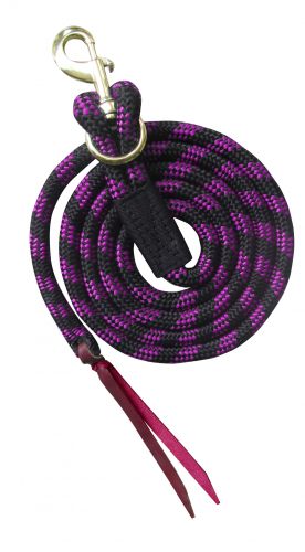 Showman ®  8' nylon pro braid lead rope with removable brass snap.
