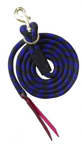Showman ®  8' nylon pro braid lead rope with removable brass snap.