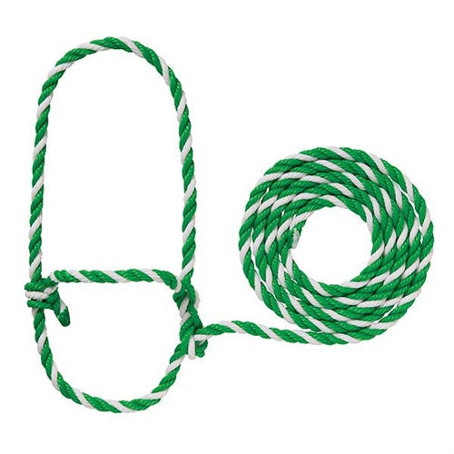 Cattle Rope Halter - Clover Green/White
