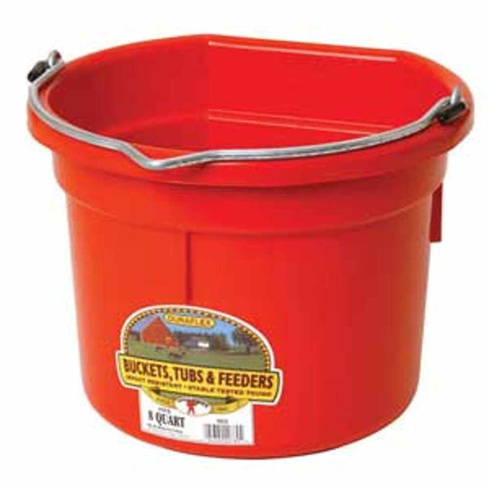 8 QT. FLAT BACK - RED 24/CS.