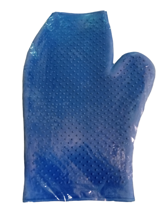 RUBBER MASSAGE GLOVE - BLUE
