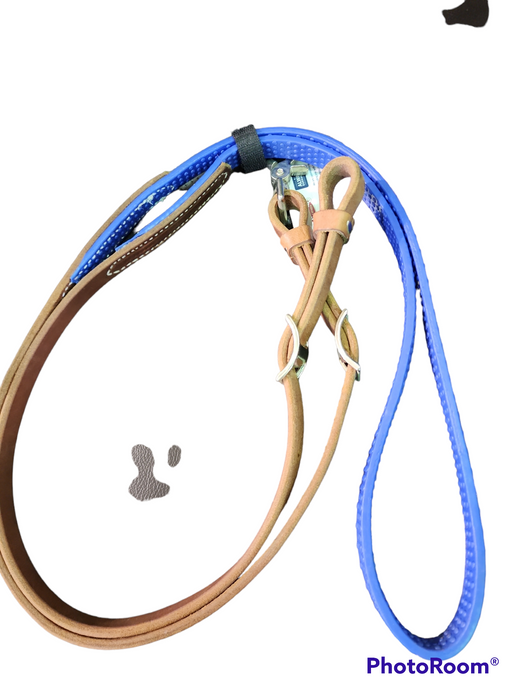 Barrel Reins with Rubber Grip - Blue
