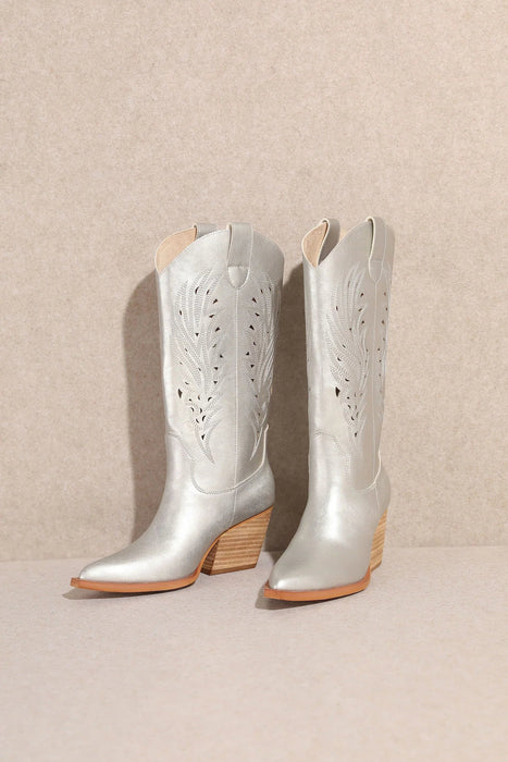 OLIVIA - SILVER BOOTS