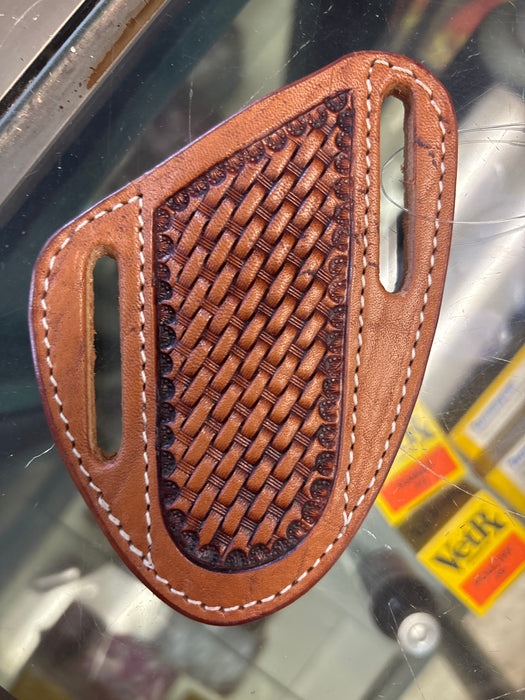 Knife scabbard, slant basket stamp reversible