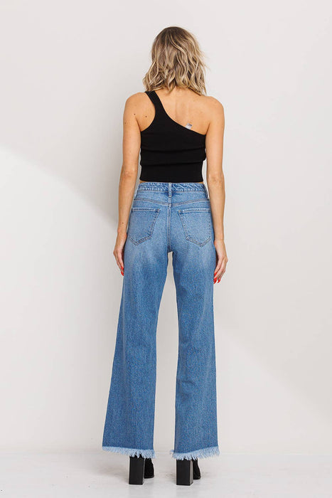 High Rise Wide Leg Jeans - Medium Wash