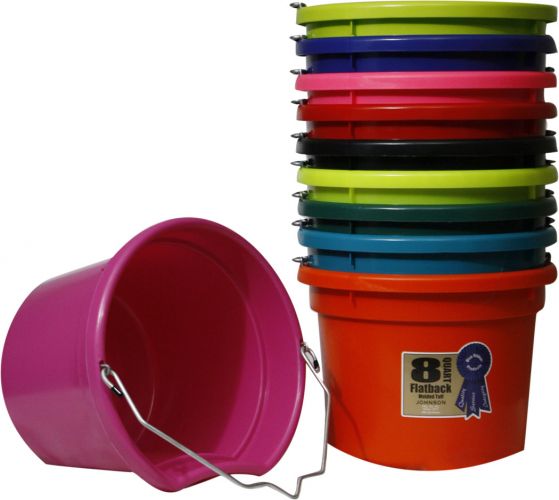 PINK 8QT FLATBACK BUCKET -  8.5" TALL