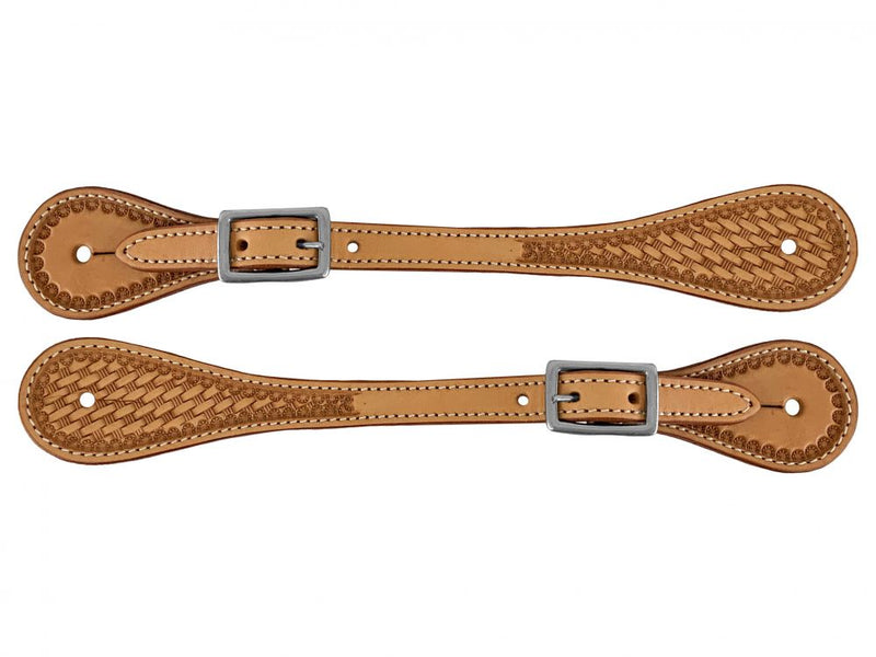 Showman ® Argentina Cow Leather Men's Basketweave Spur Straps