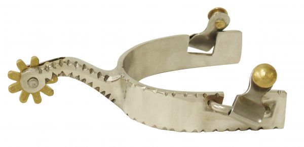 Showman Men's stainless-steel spurs with brass rowel