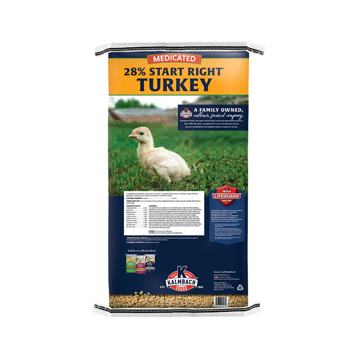 Kalmbach Feeds 28% Start Right Medicated Turkey Starer Feed, 50-lb bag Guajolotina