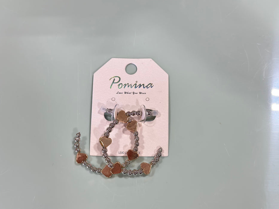 Heart bead hoop earrings