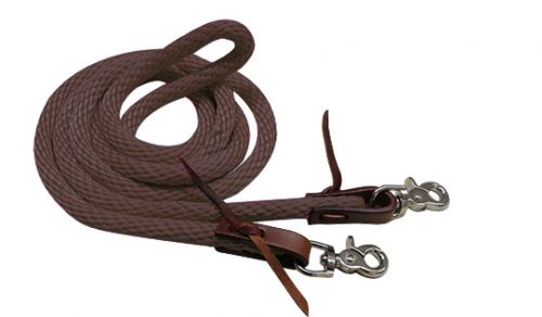 19246 - 96" Derby nylon barrel reins with scissor snap ends - BLACK