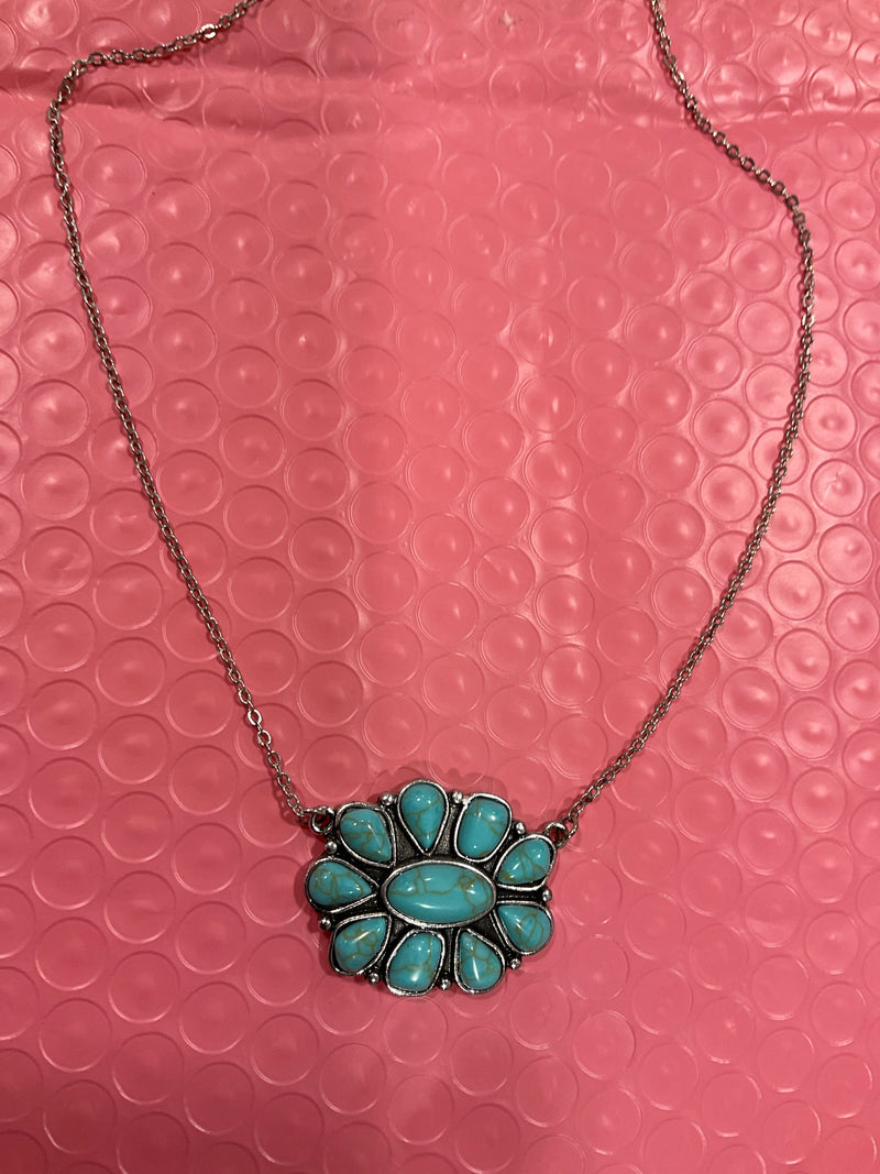 Turquoise Flower Necklace