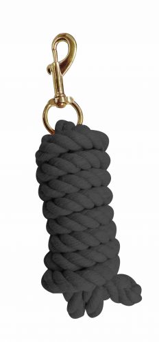 BLACK 9FT COTTON LEAD W BRASS PLATE