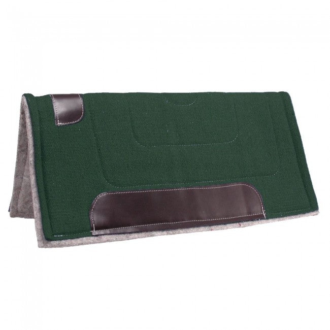TOUGH1 OTTAWA SADDLE PAD - HEAVY FELT LINED = 32X32 HUNTER GREEN