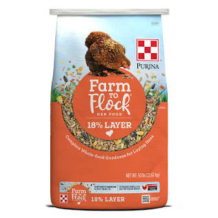 Purina Farm to Flock 18% Layer Feed, 50 lb