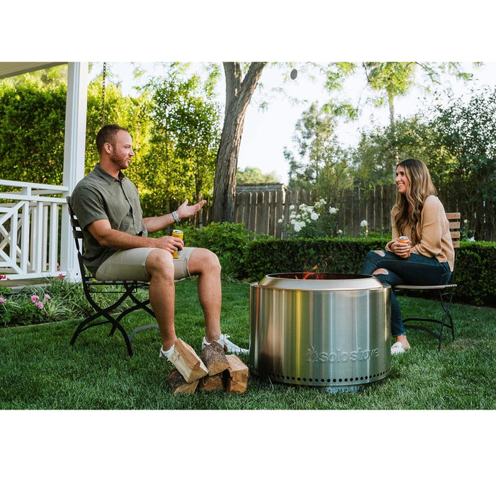 Solo Stove Yukon 2.0, 27 Inch Smokeless Fire Pit with Removable Ash Pan - Wood Burning Portable Stainless Steel Outdoor Fireplace, Stainless Steel, Ideal for 6 or More People, 38 lbs