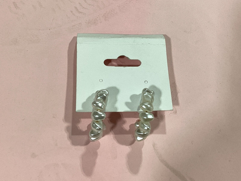 White rock beaded hoops