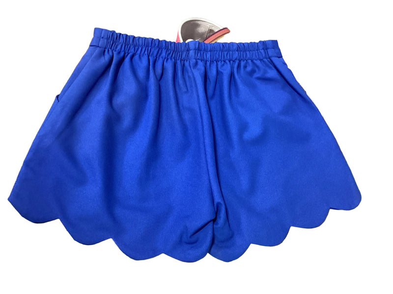 Eesome Blue Scallop Hem Shorts