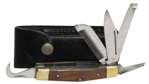 Showman 5-Bladed knife, Comes with Leather Case