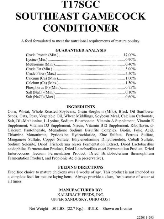 17% Southeast Gamecock Conditioner