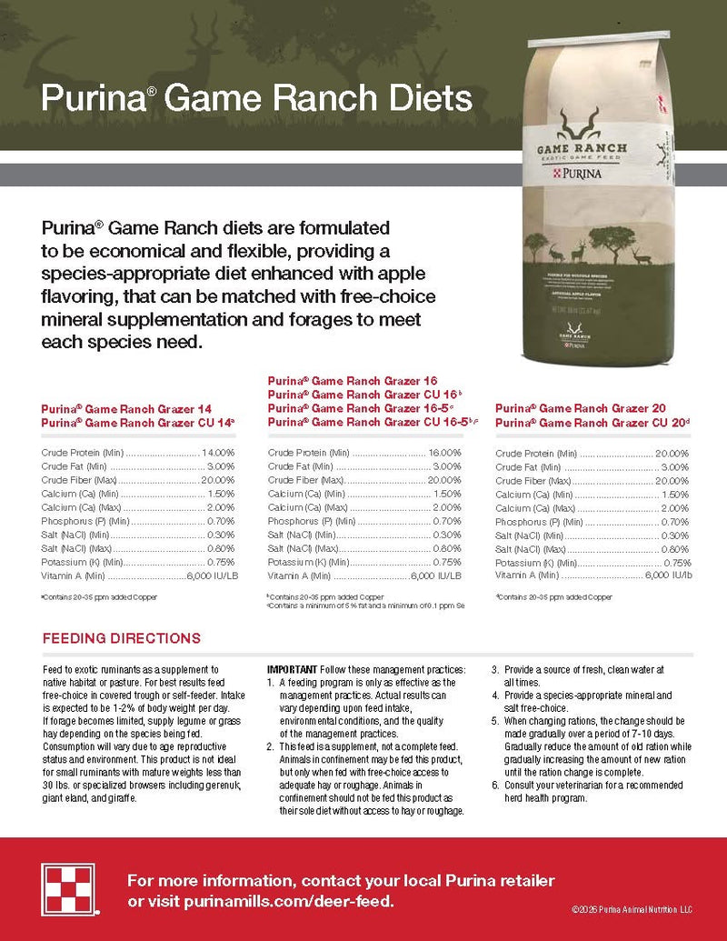 GAME RANCH GRAZER CU 14 50# Pellet - Special Order