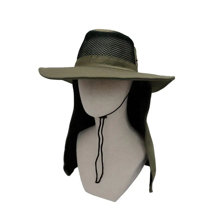 Fisherman Hat with Extra Wide Neck Cover|OLIVE
