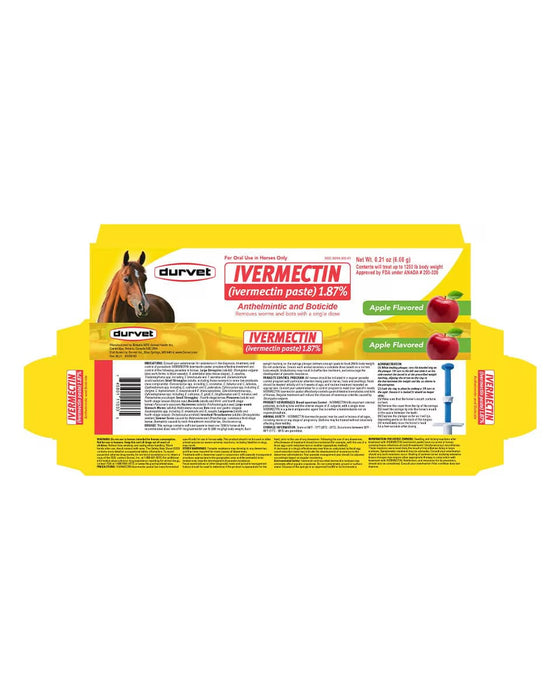 Durvet Ivermectin 1.87% Apple Flavor Paste 6.08gm